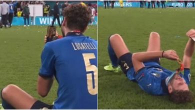 Photo of foto, video | Colegii sărbătoreau victoria, însă el și-a sunat iubita pe FaceTime. Gestul lui Locatelli după ce Italia a cucerit EURO 2020