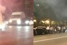 Photo of video | Focuri de artificii noaptea, în mijlocul bulevardului. Poliția ar fi refuzat să intervină: „Oamenii legii preferă a se face că nu văd”