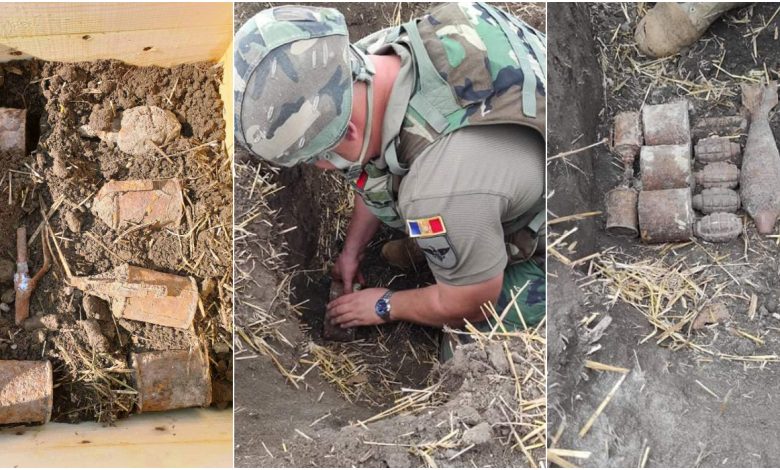 Photo of foto | O bombă, 20 de grenade și patru proiectile din cel de-al Doilea Război Mondial, distruse de geniști în Anenii Noi