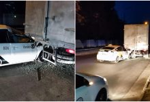 Photo of foto | Accident la Botanica. Un taxi s-a izbit de un TIR după ce șoferul ar fi adormit la volan