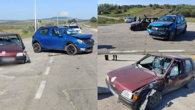 Photo of foto | Accident violent la Sîngerei. Doi copii de 4 și 13 ani se aflau în unul dintre vehicule