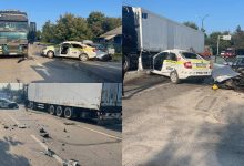 Photo of foto | Mașină a Poliției, Audi și TIR, implicate într-un accident. Un ofițer a fost transportat la spital