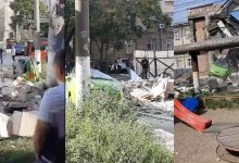 Photo of video | Peretele unei clădiri din centrul capitalei ar fi căzut peste o mașină în timpul demolării. Vehiculul, mutat cu tehnica specială