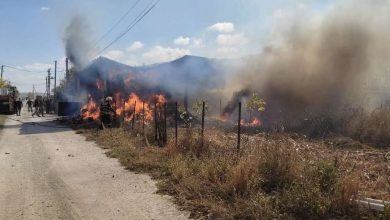 Photo of foto | Momente de groază pentru proprietarii unei gospodării. Flăcările au cuprins un depozit și au distrus un tractor