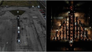 Photo of foto, video | Claxoane, lumini și focuri de artificii. Peste 100 de mașini au format bradul automobiliștilor
