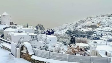 Photo of foto | Una dintre cele mai frumoase insule din Grecia, acoperită de zăpadă după ninsoarea puternică