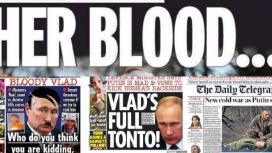 Photo of foto | „Sângerosul Vlad”, „Sângele ei, mâinile lui”. Ce au titrat principalele ziare din SUA și Marea Britanie despre războiul din Ucraina
