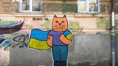 Photo of foto | Creativitate pe timp de război. În Odesa au apărut mai multe graffitti patriotice cu motani