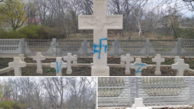Photo of Cimitirul Eroilor Români din Fălești, vandalizat cu svastică, „Z” și „V”. Reacția autorităților și a Ambasadei României