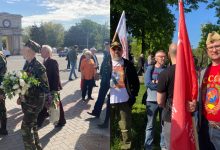 Photo of foto | Cu steaguri, flori, haine cu simbolică URSS și uniforme militare. Imagini din centrul capitalei, înainte de începerea marșului de 9 mai