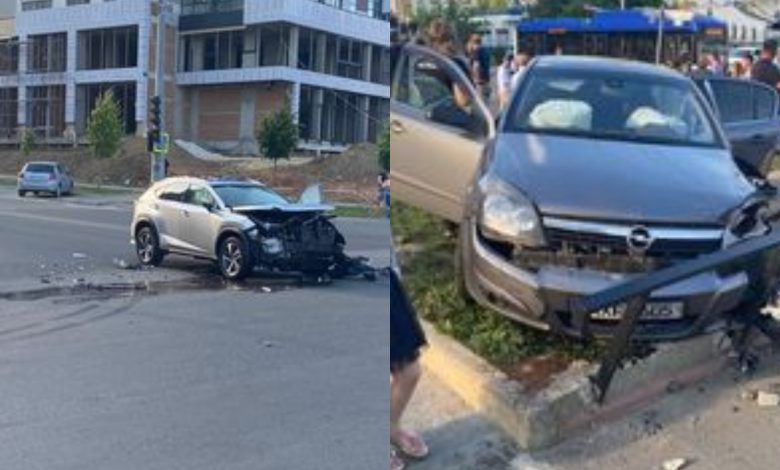 Photo of foto | Accident violent în capitală. Două mașini au fost făcute zob, iar una dintre ele – proiectată într-un parapet metalic