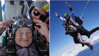 Photo of foto, video | Curajul și pofta de aventură nu țin cont de buletin! O femeie de 103 ani, cea mai vârstnică persoană care sare cu parașuta din avion