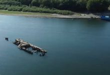 Photo of video | Apele Dunării au scăzut drastic. Epavele barjelor scufundate au ieșit la suprafață