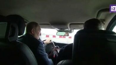 Photo of video | Putin, la volan pe podul explodat recent, care leagă Crimeea de Rusia