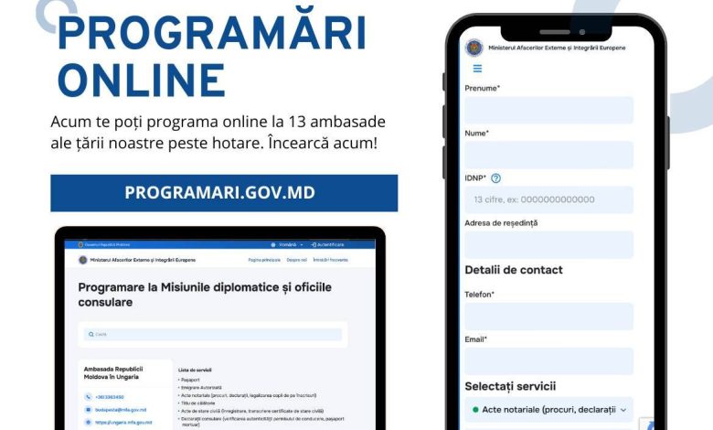Photo of Fâră rând și timp pierdut! Diaspora se va putea programa online pentru servicii consulare prestate de ambasadele R. Moldova