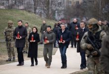 Photo of video, foto | Maia Sandu, împreună cu Volodimir Zelenski și alți șefi de state și de guverne, au comemorat victimele de la Bucea