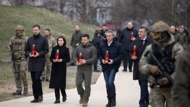 Photo of video, foto | Maia Sandu, împreună cu Volodimir Zelenski și alți șefi de state și de guverne, au comemorat victimele de la Bucea