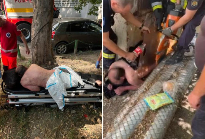 Photo of video | Angajații IGSU au salvat o persoană care a căzut peste o țeavă metalică ascuțită