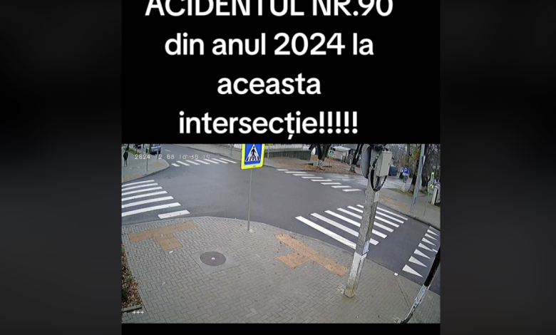 Photo of video | Al 90-lea accident din 2024, filmat într-o intersecție periculoasă din Chișinău