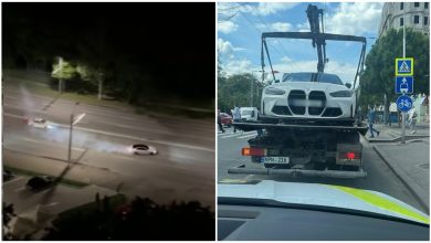 Photo of foto | Unul dintre BMW-urile implicate în drifturile nocturne din capitală, ridicat de poliție după ce a parcat ilegal