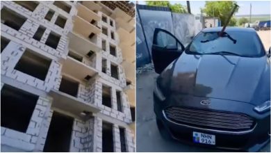 Photo of video | Un șofer s-a trezit cu o țeavă înfiptă în mașină