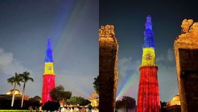 Photo of video | Premieră! India marchează Ziua Independenței R. Moldova prin iluminarea turnului Qutub Minar