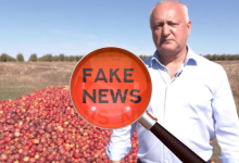 Photo of video | Dodon, prins cu informații false despre recolta de mere: „A intrat fără permisiune în livada unui agricultor”