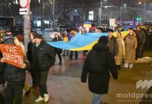 Photo of video | Un marș de solidaritate cu Ucraina s-a desfășurat în centrul Chișinăului