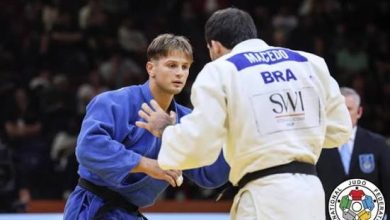 Photo of Mihail Latîșev, pe podium la Budapesta. Judocanul moldovean a cucerit bronzul