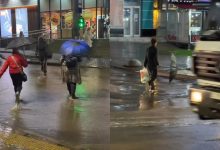 Photo of video | Pietonii trec prin apă pentru a traversa o stradă reparată din Chișinău. Chironda: „Infrastructura modernizată a lui Ceban”